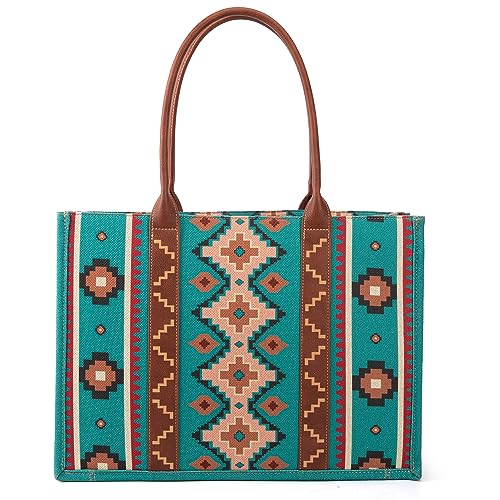 Image of Wrangler Aztec Tote Bag for Women Boho Shoulder Purses and Handbags