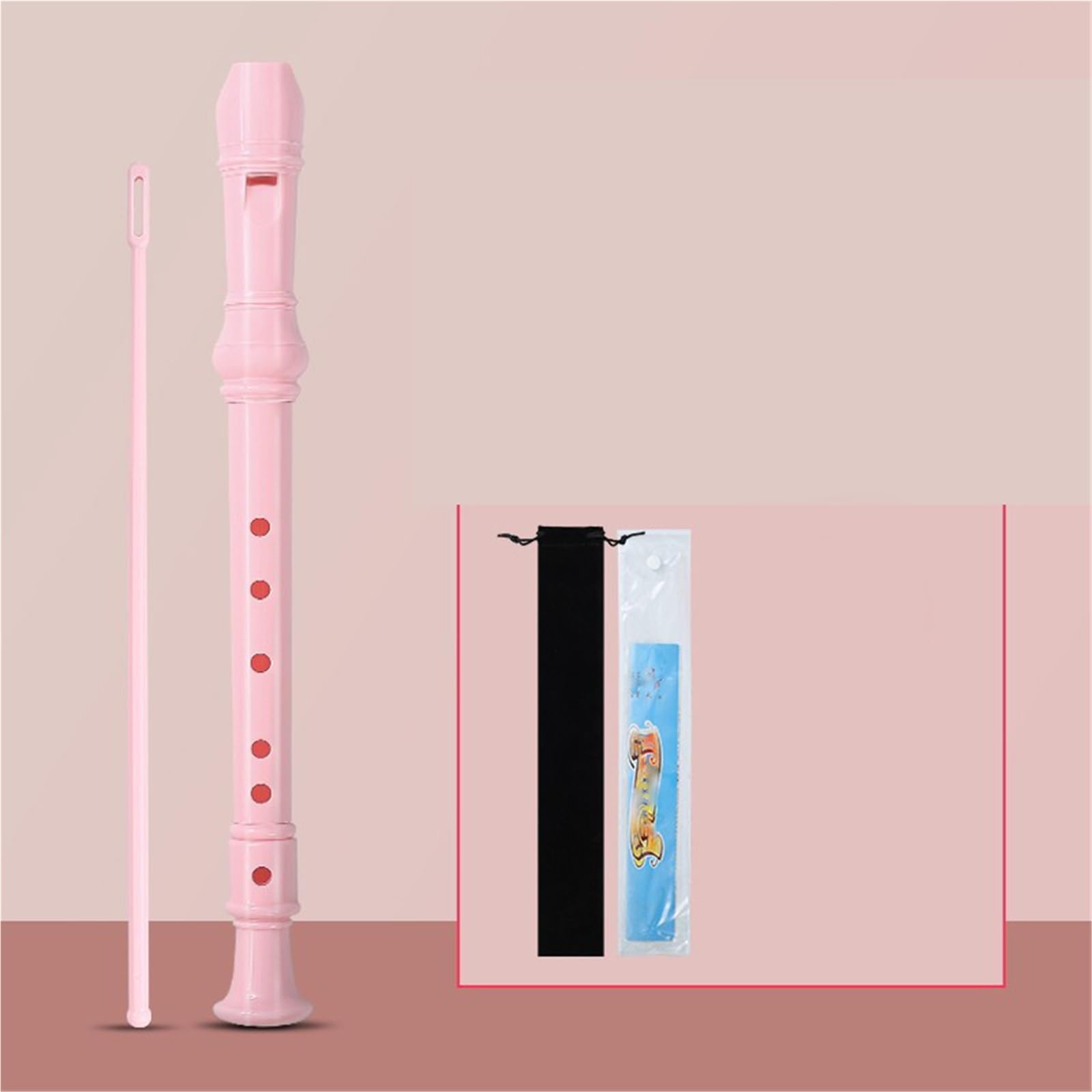 6 otworowy Flet Prosty Sopranowy W Stylu Niemieckim: Instrument Podstawowy Dla Początkujących Flety Proste Dla Początkujących(Pink)