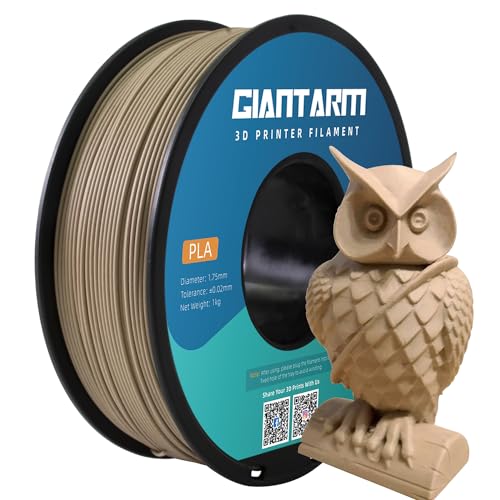 GIANTARM Wood PLA Filament, Wood Black Walnut PLA 3D Printer Filament 1.75mm...