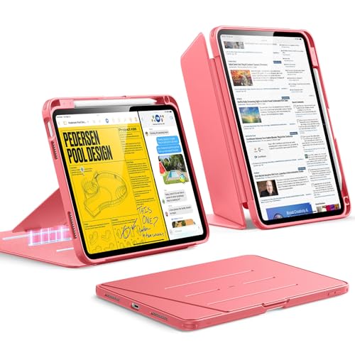 Image of ESR for iPad (A16) 11th Generation Cover, iPad 11th /10th Gen Cover (2025 /2022), Vertical Stand Case, Multi Stand Angles, Ultra-Stable Case with Pencil Holder, Flip Series, Red
