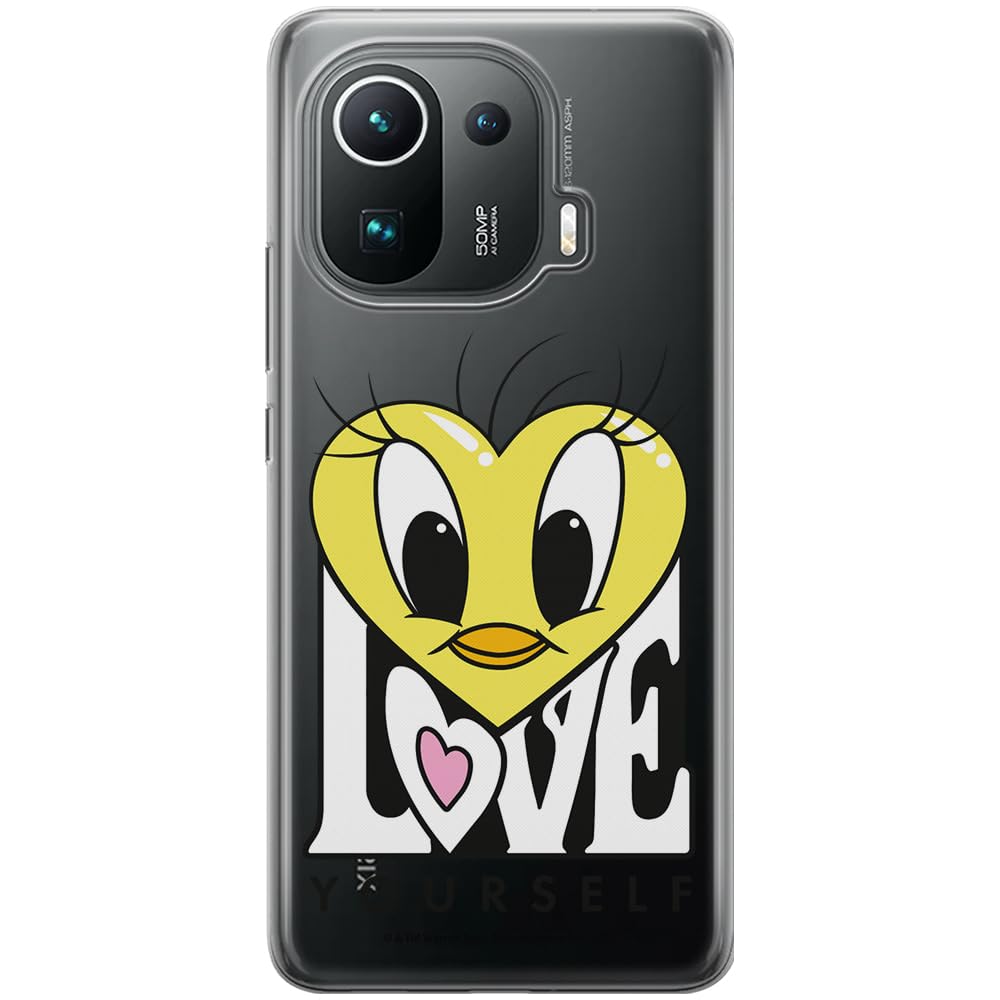 ERT GROUP mobile phone case for Xiaomi MI 11i/ REDMI K40/K40 PRO/POCO F3/ F3 PRO original and officially Licensed Looney Tunes pattern Tweety 015, partially transparent