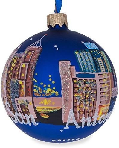 The Alamo, San Antonio, Texas Glass Ball Christmas Ornament 3.25 Inches