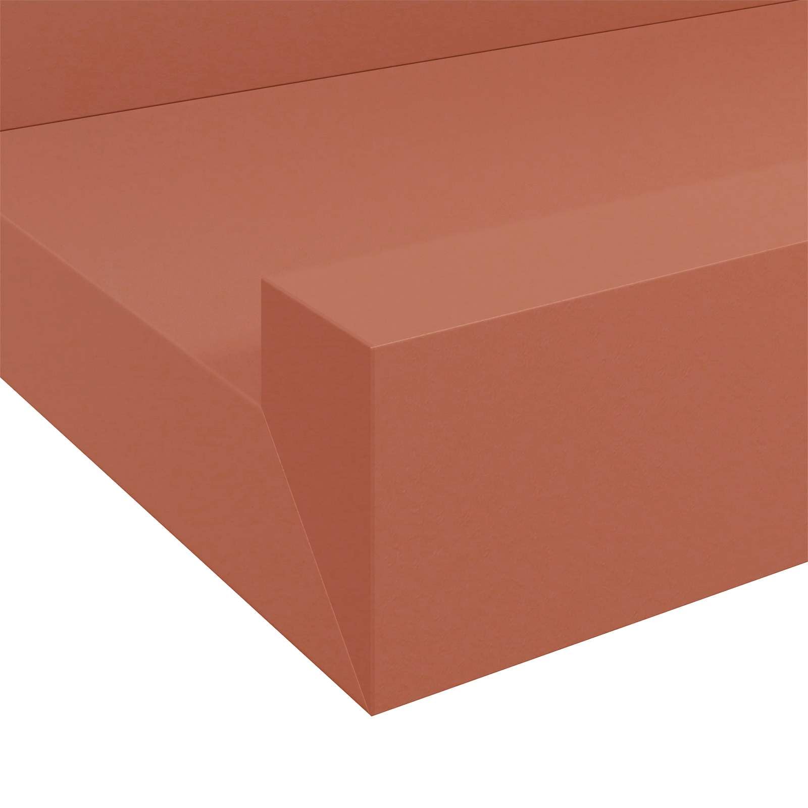 Regał ścienny, 4-częściowy, czerwony, z materiału drewnopochodnego, 60 x 9 x 3 cm, wiszący regał na książki, wąski, wiszący, do salonu, biura, nowoczesna, pływająca półka ścienna o