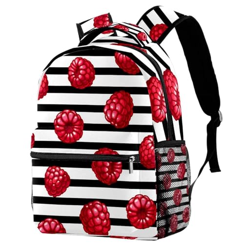 Sac à dos d'école filles et garçons grand format 29.4x20x40cm imprimé fruits
