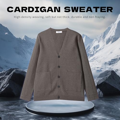 Image of Men's Cardigan Sweater Button Front V-Neck Long Sleeve Knit Sweaters