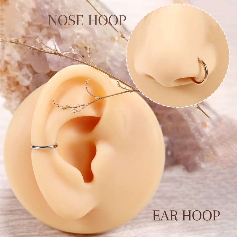 AROWRO Septum Rings Nose Rings Hoops Cartilage Earrings for Women Men Conch Piercing Jewelry Helix Hoop Daith Rook Tragus Surgical Steel Gold Silver 20G 18G 16G 14G 10G 8G 6G 4G 2G 0G 00G - Image 4