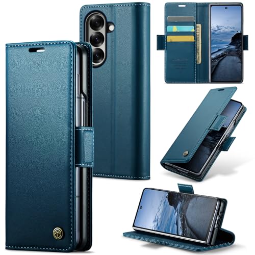 Rerzoiro Funda para Samsung Galaxy Z Fold 7, Funda de Cierre Magnético, Cartera de Cuero PU con [Bloqueo RFID], Soporte, Ranura para Tarjetas, Carcasa de Libro, Case para Samsung Galaxy Z Fold 7, Azul