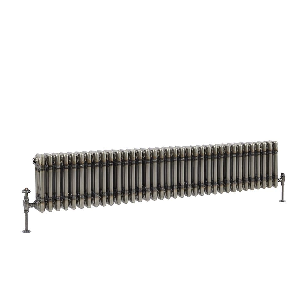 MILANO Raw Metal Cast Iron Style Horizontal 3 Column Radiator 300 x 1595mm