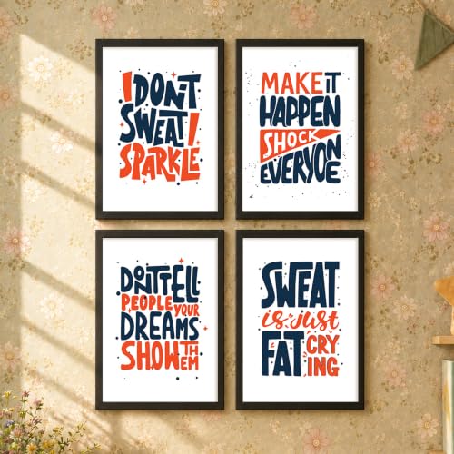 Image of PAINTINGMANTRA Motivational Wall Frames For Living room, Motivational Wall Art Quotes For Bedroom, Office And Study rooom, Set of 4, 13x18 Inch