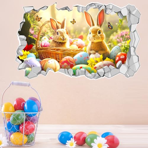 Vinilos Decorativos Conejo 3D Pascua 15.7x25.5 pulg miniatura 5