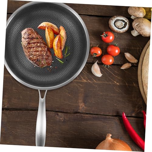 Wok tradicional de acero inoxidable con patrón de panal miniatura 7