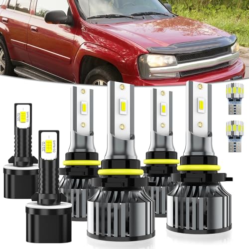 Image of Light Bulbs Fit For Chevy Trailblazer 2000-2005,Hi Beam Lo Beam fog light,High Performance lights Bulb Combo,T10 License Plate Light,8-Pack
