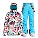 GSOU SNOW Skianzug Damen 2 Teilig, Skijacke und Skihose Set für Frauen - Wasserdicht Winddicht Atmungsaktiv Insoliert Warm mit Sturmkapuze