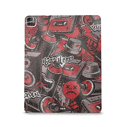 Image of MightySkins Carbon Fiber Skin Compatible with Apple iPad Pro 12.9 inch M2 6th Gen (2022) Full Wrap Kit - Red Hip Hop | Protective, Durable Textured Carbon Fiber Finish | Easy to Apply | Made in The USA