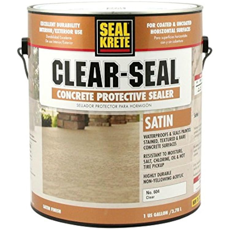Seal-Krete 604001 Clear-Seal Satin Concrete Protective Sealer, Gallon, Clear