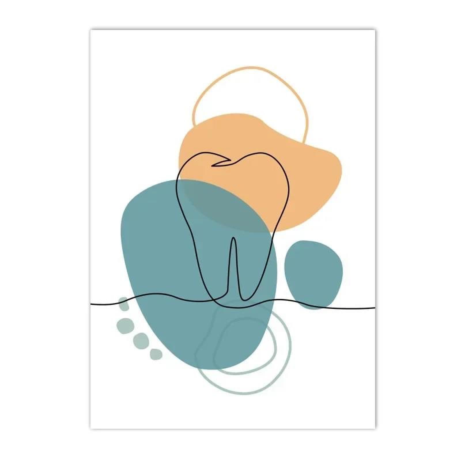 Baibexing Abstract Color Block Teeth Line Oral Health Dentist Tools Poster Prints Wall Art Canvas Painting Picture Clinic Office Home Decor A2 60X90Cm Unframed