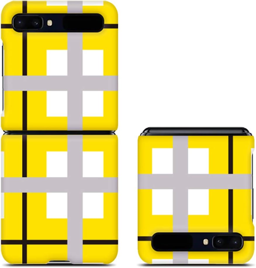 for Samsung Galaxy Z Flip Case Cover Stripe Check Pattern Custom [Slim Fit] Protective Polycarbonate Hard Shell PC Transparent Cover