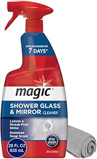 MAGIC Shower Glass and Mirror Cleaner Spray Bundle, Fog & Streak Free, Removes Soap Scum, Rust Stains, Fingerprints, Dirt, and Hard Water, Perfect for Shower Doors, Window, Glass Surfaces, 28 Fl Oz