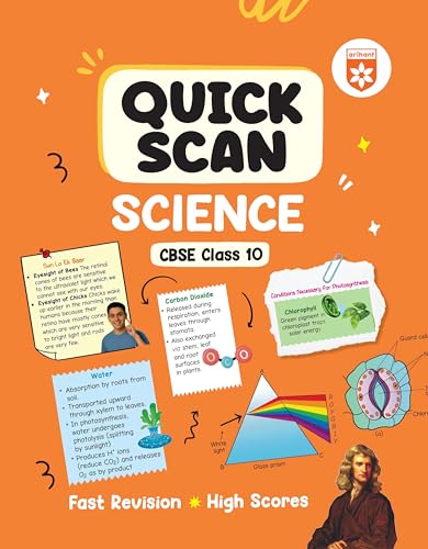 Image of Arihant Quick Scan CBSE Class 10 Combo Social Science, Science & Mathematics | Fast Revision Notes for High Scores | NCERT Theory, Handwritten Notes, ... & Tables, 3D Images | CBSE Syllabus