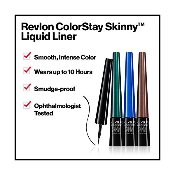 Revlon Skinny Liquid Eyeliner, ColorStay Eye Makeup, Waterproof, Smudge-proof, Longwearing with Ultra-Fine Tip, Black Out, 0.08 oz