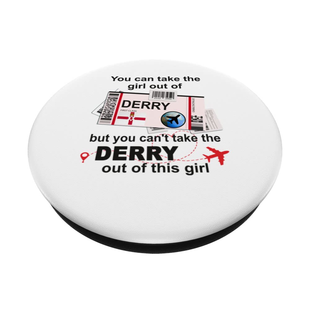 Derry Girl - Derry Boarding Pass - Derry PopSockets Swappable PopGrip, Black - Image 2