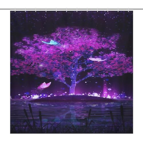 Rideau de douche Arbre de la Vie imperméable 183x183 cm avec crochets - 7
