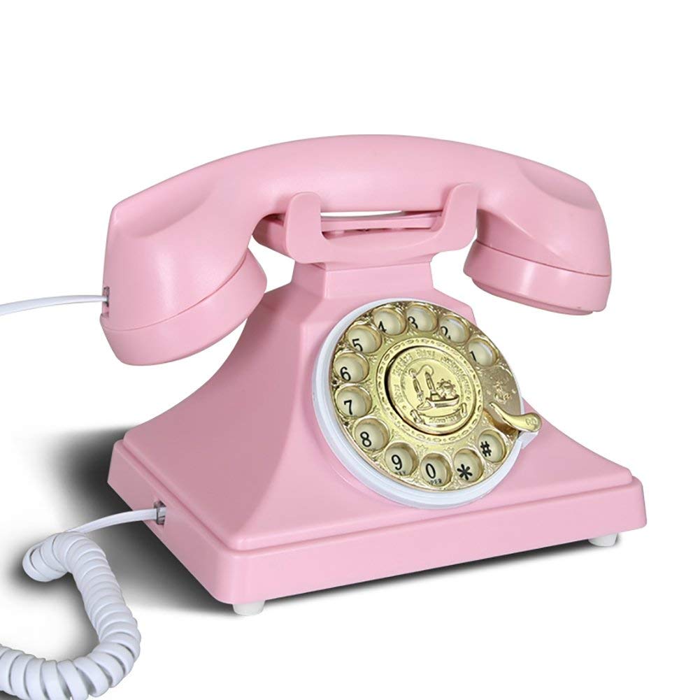 Zabytkowy telefon Europejskie biuro Home Antyczny telefon stacjonarny z metalowym obrotowym amerykańskim telefonem retro w stylu głośnomówiącym
