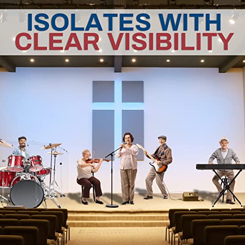 Pennzoni 4Ft Drum Shield W/Deflectors & Chrome Hinges, Comes W/ 5 Drum Panels, 5 Deflectors, Chrome Hinges & Deflector Connectors, Premium Clear Acrylic Panels #TOP6