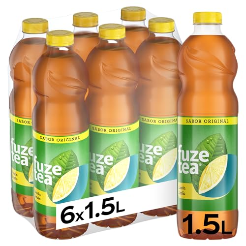Fuze Tea Original, Sabor Limón, Botellas de 1,5 L, Pack 6