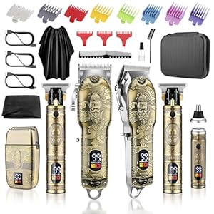 Soonsell Hair Clippers for Man T-Blade Trimmer Nose Hair Trimmer Hair Shaver Set,Foil Shaver Trimmer，6in1,EVA Storage Bag