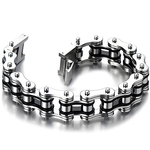 Pulsera masculina de cadena de acero inoxidable bicolor miniatura 2