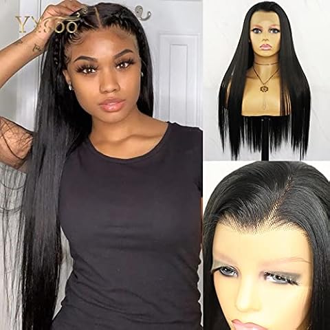 Lace Front Perücken, glattes Haar, synthetische lange Seide Cover
