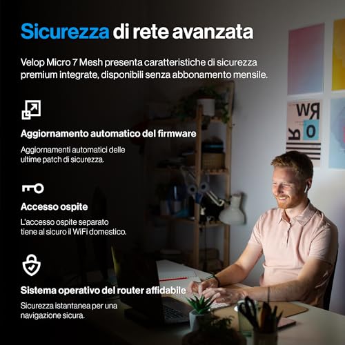 Sistema mesh Velop Micro 7 | Dual-band con velocità WiFi BE5000 | Copertura fino a 200 m2 per nodo| Ethernet 2,5 Gbps | 1,8 volte più veloce del WiFi 6 | Confezione singola - Powerline - Immagine 3
