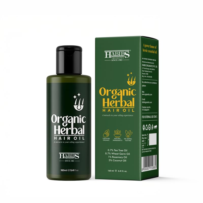 Habibs Orgamatics Herbal Hair Oil For Strong Long and Thick Hairs, Nourishes Scalp Controls Hair Fall, Strengthens & Promotes Hair Growth Paraben & Silicone-Free Suitable For All Hair Types 160ML-image-40