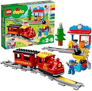 LEGO 10874 DUPLO Town Steam Train, Toys for Toddlers, Boys and Girls 2 - 5 Years Old with Light & Sound, Push & Go Battery Powered Set with RC Function, Gift Idea