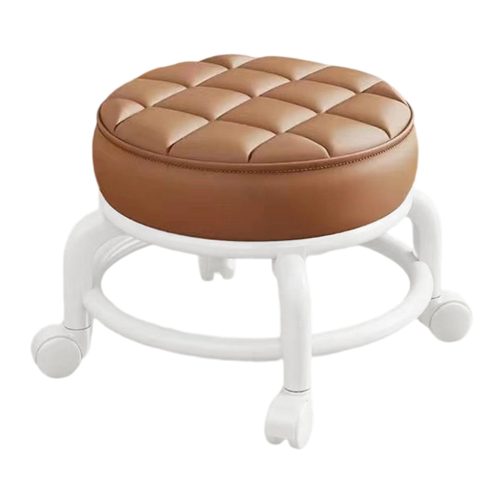 Low Roller Seat Stool Universal Swivel Casters Kids Women Movable Mini Stool Swivel Chair for Barber Shop Living Room Kitchen, Coffee
