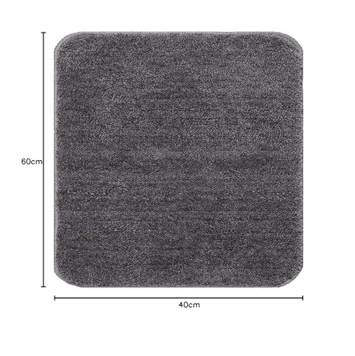 Image of Bruxism Microfiber Bathroom Mat | Bathroom Rugs and Mats 2 Piece Fast Dry Anti Slip Bath Mats Soft Plush Plain Design for Shower Bathroom Contour Toilet Rugs (Grey) (40X60CM & 40X120CM)