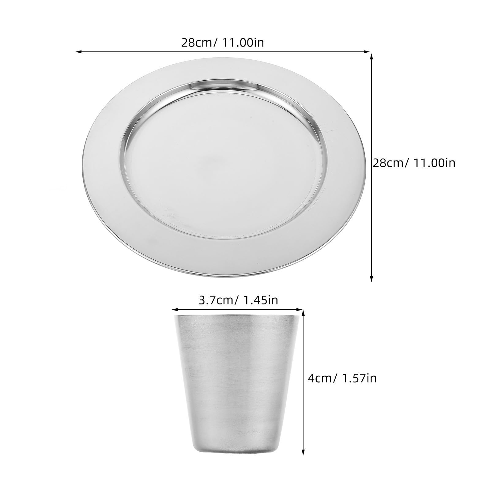 Set di Calici da Comunione in Acciaio Inossidabile Argento Impilabile per Forniture Ritualistiche e Servizi di Regolari