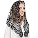 Ammmscaf First Communion Veils Catholic Mass Head Covering Orthodox Church Prayers Lace Mantilla Traditional Vintage Veil Chapel Mass Veil for Christian Prayer