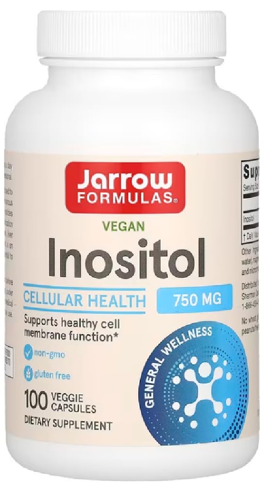 Jarrow Formulas - Inositol 750 mg | Unterstützung für das Nervensystem und die Stimmung - 100 Veggie-Kapseln