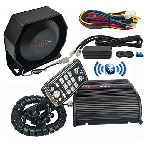Evershine Signal ES285P9BT-SPK004 150W Police Siren with Speaker Microphone Bluetooth Function 20+ Tones Fit for Publicity,Police,Traffic,Ambulance and Fire Fighting Vehicles
