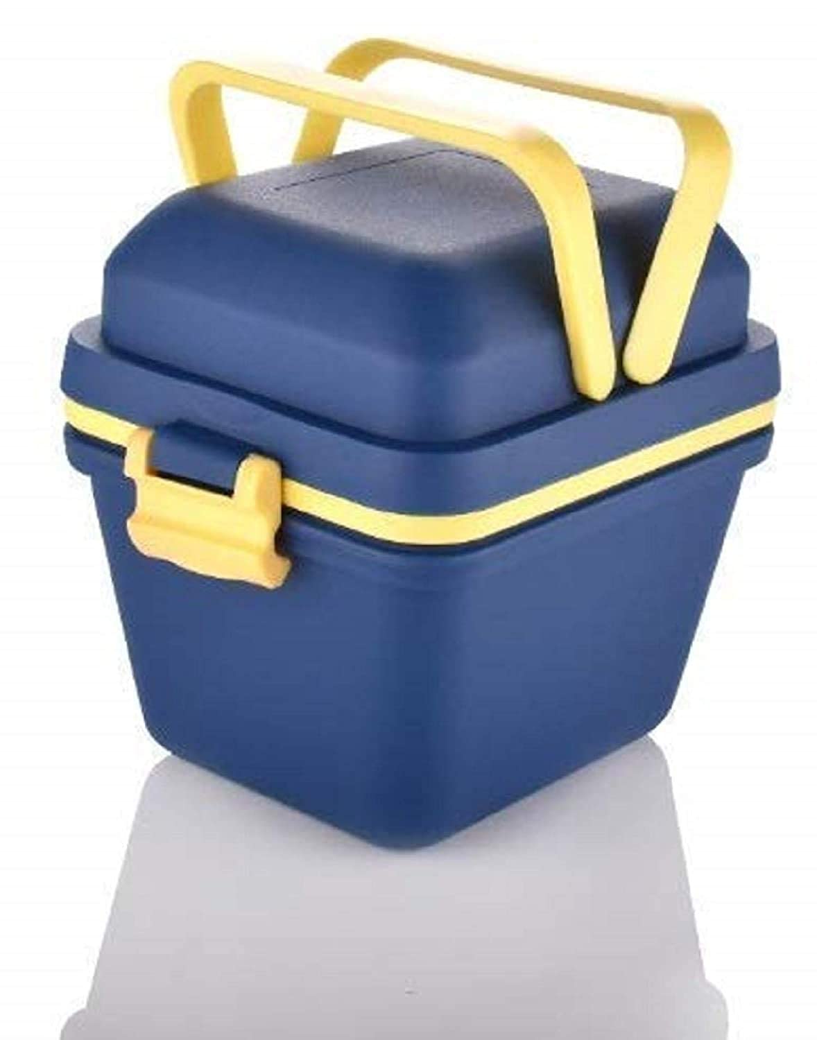KERON KITCHENWARE Dieting Airtight Lunch Box Set | 3 Compartment Tiffin with Handle & Push Lock | Plastic Tiffin Box for Travelling, School Kids & Office Exclusive (Blue)