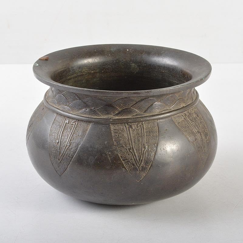 中国 古銅宣徳銅 饕餮文 建水 茶こぼし M R5895 中国 古銅宣