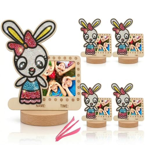 Image of SPARTAN KIDS Wooden Foam Clay Art Photo Frame, Premium DIY Craft Kit for Kids 6-12, Creative Painting Kit for Home Decor, Living Room Wall Frame, Birthday Party Return Gift (5, Rabbit)