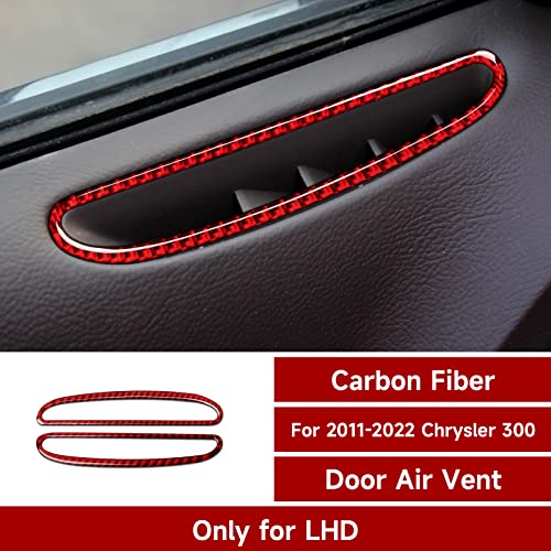 Image of Car Door Air AC Outlet Vent Decals for 2011-2023 Chrysler 300 / 300C / 300S / Limited /Touring /Base Accessories Carbon Fiber Interior Stickers