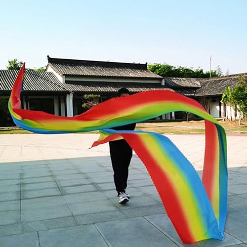 TFG - Ttfd Elderly Fitness Streamers, Rainbow Gym Dance Ribbon with Adjustable Telescopic Rod, 6/8/10 M Length Twirling Silk Streamer (Color : Style 4, Size : 6 m Length)(Style 2,10 m Length)