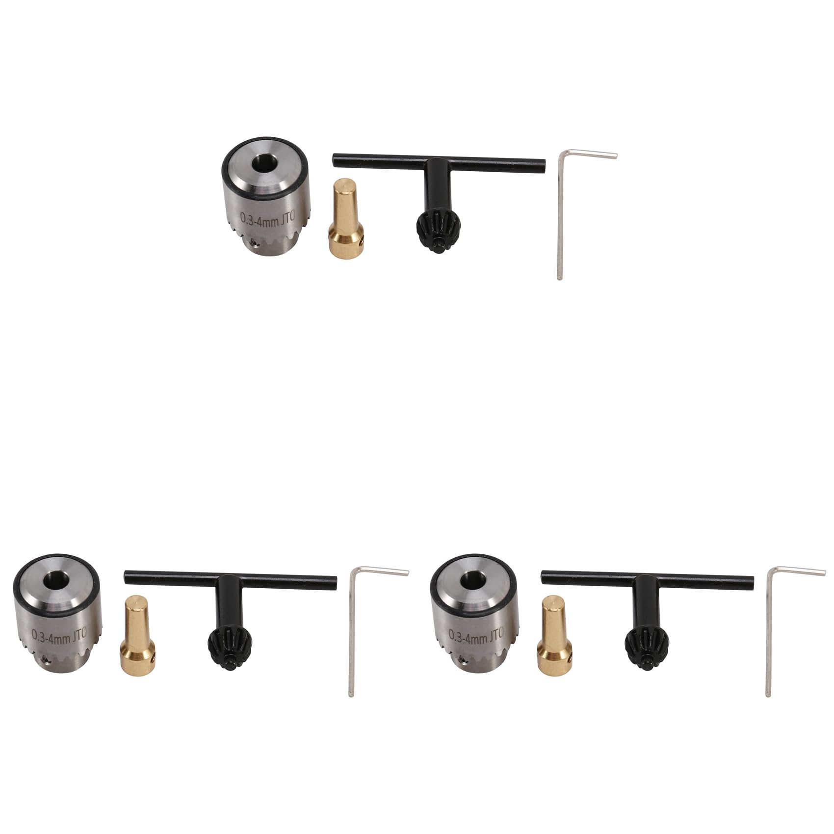 Jnchdghwa Silver 3X Hot Electric Drill Grinding Drill Chuck Key Keyless Drill Chucks 0.3-4Mm Capacity Range 3.17Mm Shaft Connecting Rod