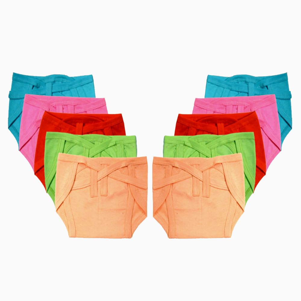 DON CARE Washable Reusable Multicolor Hosiery Soft Cotton Langot, Nappy for New Born Baby (0 to 6 Months) (Pack of 10)-picture-26