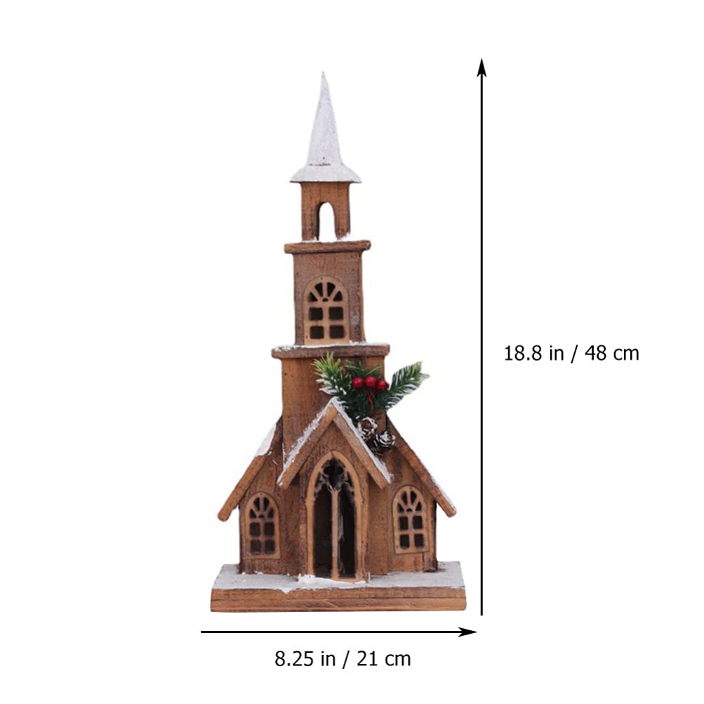 ABOOFAN 1pc Xmas Home Decor Led Light House Model Cute Christmas Ornament for Desktop Sturdy Festival Decoration for Parties Bookcases and Shelves