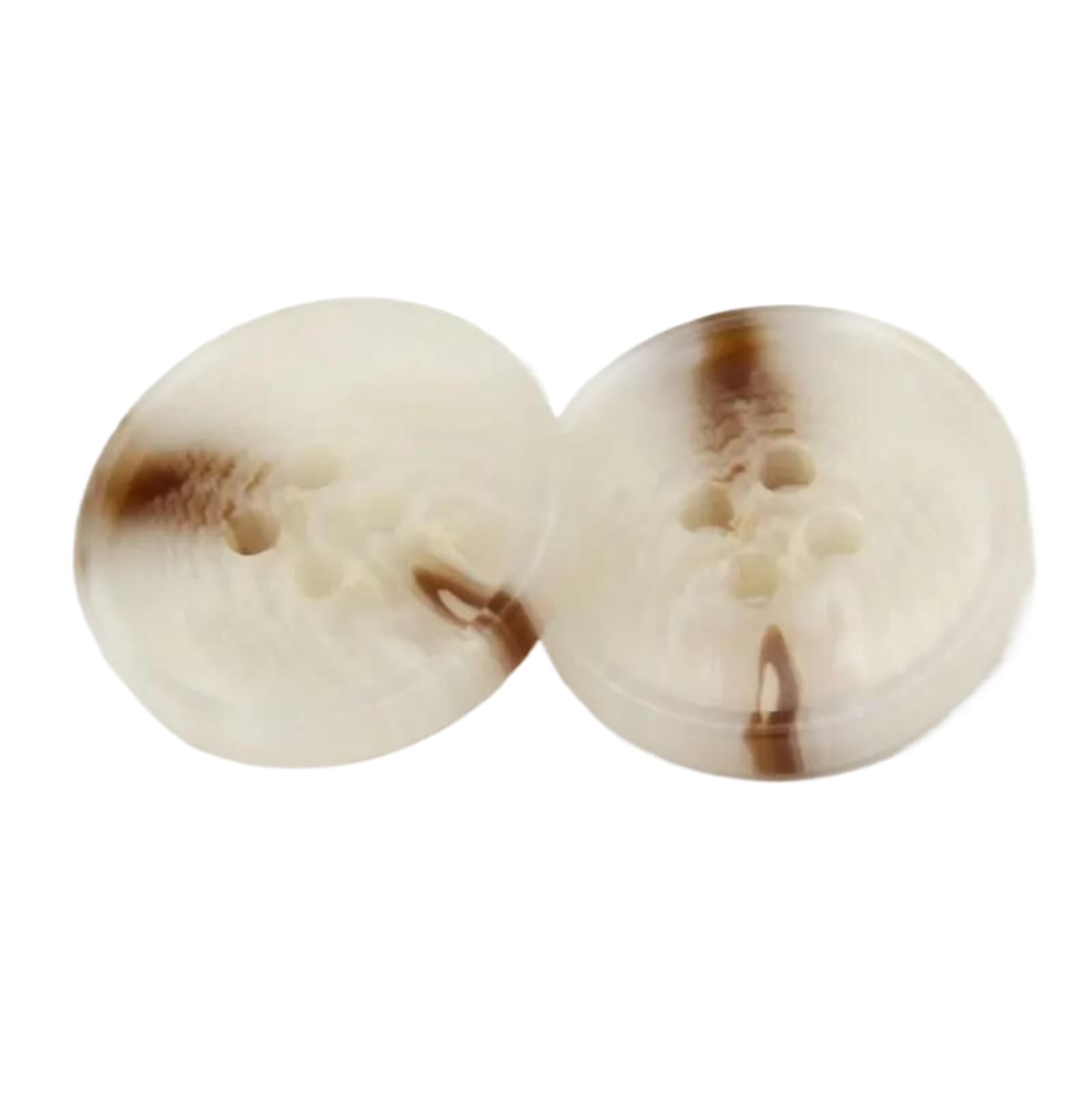 15mm 20mm Round Resin Horn Pattern Black Buttons, White, 15mm 30pcs